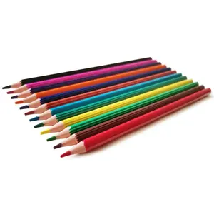 Wholesale Triangle 7" Woodless Art School 12pcs Drawing Color Pencil Set