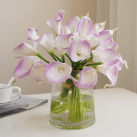 Fleurs artificielles Calla Lily en PU de haute qualité, grand format, aspect réaliste, blanches, pour mariage, fête, décoration de la maison, centre de table