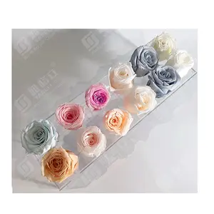 Lucite Premium Clear Luxury Rectangle Caja de flores vacía para flores de transporte