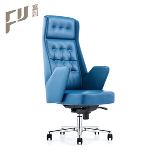 Cheap swivel Price Bureau <span class=keywords><strong>blue</strong></span> pu Leather's boss executive chairs - Product Image 4