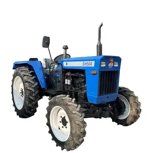 Trator de rodas 4x4wd N Holland 50hp usado/de segunda mão/novo com pequena mini carregadeira agrícola compacta e retroescavadeira agrícola para venda