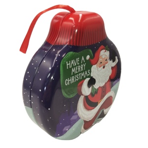 Emballage de cadeau de Noël Boîte en métal en étain Boîtes de conserve à cloche irrégulière en gros - Product Image 3