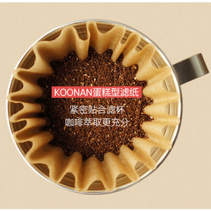 Papel de Filtro de Café Koonan en Forma de Pastel, Sin Blanquear, para 1-4 Tazas, 50 Hojas - Product Image 1