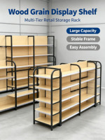 Étagère de supermarché en métal réglable en hauteur, légère, avec revêtement en poudre époxy, empilable, avec poteaux mobiles
