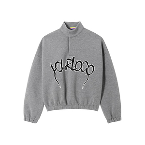 Sudaderas y Hoodies Oversize de Algodón Pesado Estilo Streetwear, Sudaderas Cortas Personalizadas de Algodón Sin Capucha - Product Image 1