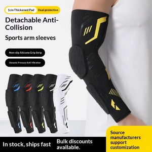 Manchon de compression long en Spandex/Polyester pour <span class=keywords><strong>bras</strong></span>, protection anti-collision en nid d'abeille, séparable, antidérapant, pour le cyclisme et le basketball - Product Image 4