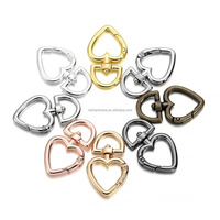 MZhardware Boucle de ceinture en métal pour sac à main, anneau en forme de cœur, connecteur durable de luxe, fermoir à ressort