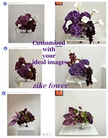 Centre de table de mariage élégant personnalisé, arrangement floral artificiel d'hortensias et de lys calla violets, décoration florale pour événements et fêtes