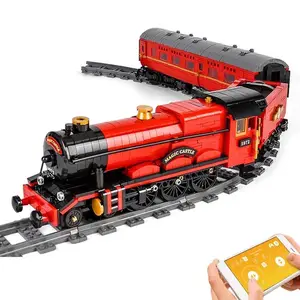 Magic Train Building Blocks Set with Simulated Steam Mould King 12010 APP Racing Train Toys Bricks LED Lights&Music