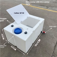 Couvercle mobile carré horizontal boîte de pêche Tendon de boeuf voiture seau à poisson Flip-Top stockage d'aquaculture en plastique Durable