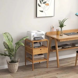 Muebles de dormitorio multifuncionales modernos minimalistas de madera y bambú, mesita de noche, estante de almacenamiento lateral para sofá - Product Image 3