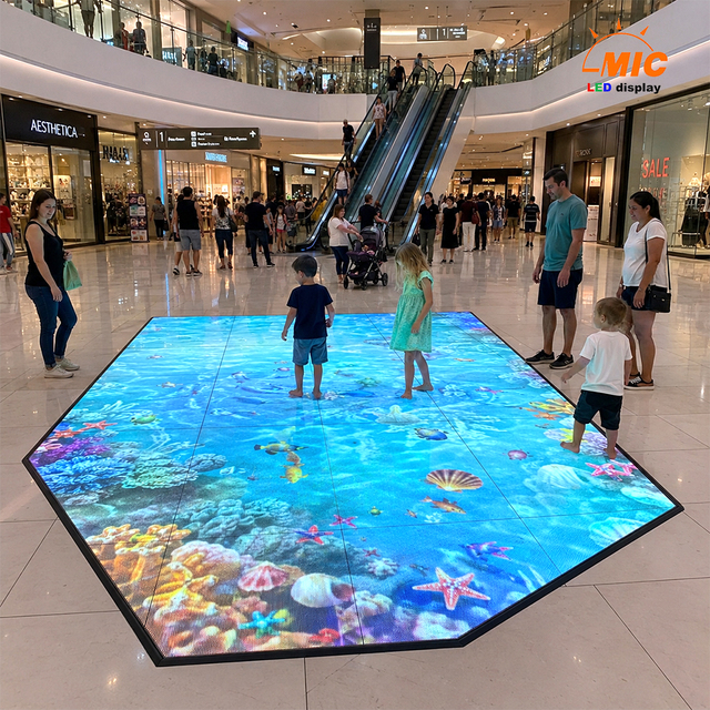 Heavy Duty Interactive LED Floor Tile Screen P2.97 Waterproof Dance Floor LED Display for Shipping Mall