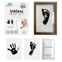 3 Paket Kit Cetak Tangan dan Kaki Bayi Tanpa Tinta dengan Bingkai Foto Kartu Pencapaian Bayi Hadiah Kenang-kenangan Bayi Baru Lahir