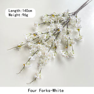 Flores artificiales blancas al por mayor decoración de boda seda a granel rosas blancas flor de cerezo rama orquídea Margarita ramo de flores - Product Image 6