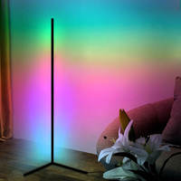 Lampadaire LED créatif nordique à changement de couleur, design moderne pour la maison, la chambre, l'hôtel - Lampe d'angle verticale sur trépied avec éclairage fantaisie