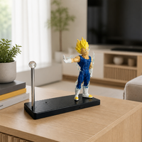Lampe de Nuit LED Kamehameha Wave Goku Anime Action Figure, Modèle de Table avec Base, Effet Éclatement d'Énergie Magnétique, Boîte Cadeau Colorée