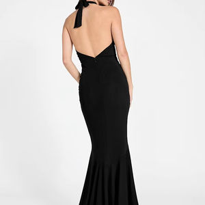 ชุดเดรสทรงเอสำหรับผู้หญิง แขนกุด คอทรงโอ ยาวกรอมพื้น ผ้าเรียบ ระบายชาย  ใส่สบาย ระบายอากาศได้ดี เป็นมิตรกับสิ่งแวดล้อม - Product Image 4