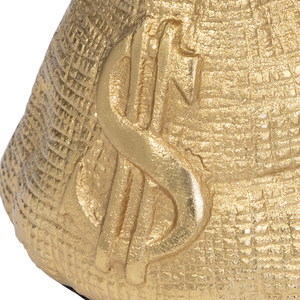 Modern Metal Money Bag Sculpture Gold Finish Home Decor Accent Ornament for Bathroom Office Room Living Room Styling - Product Image 6