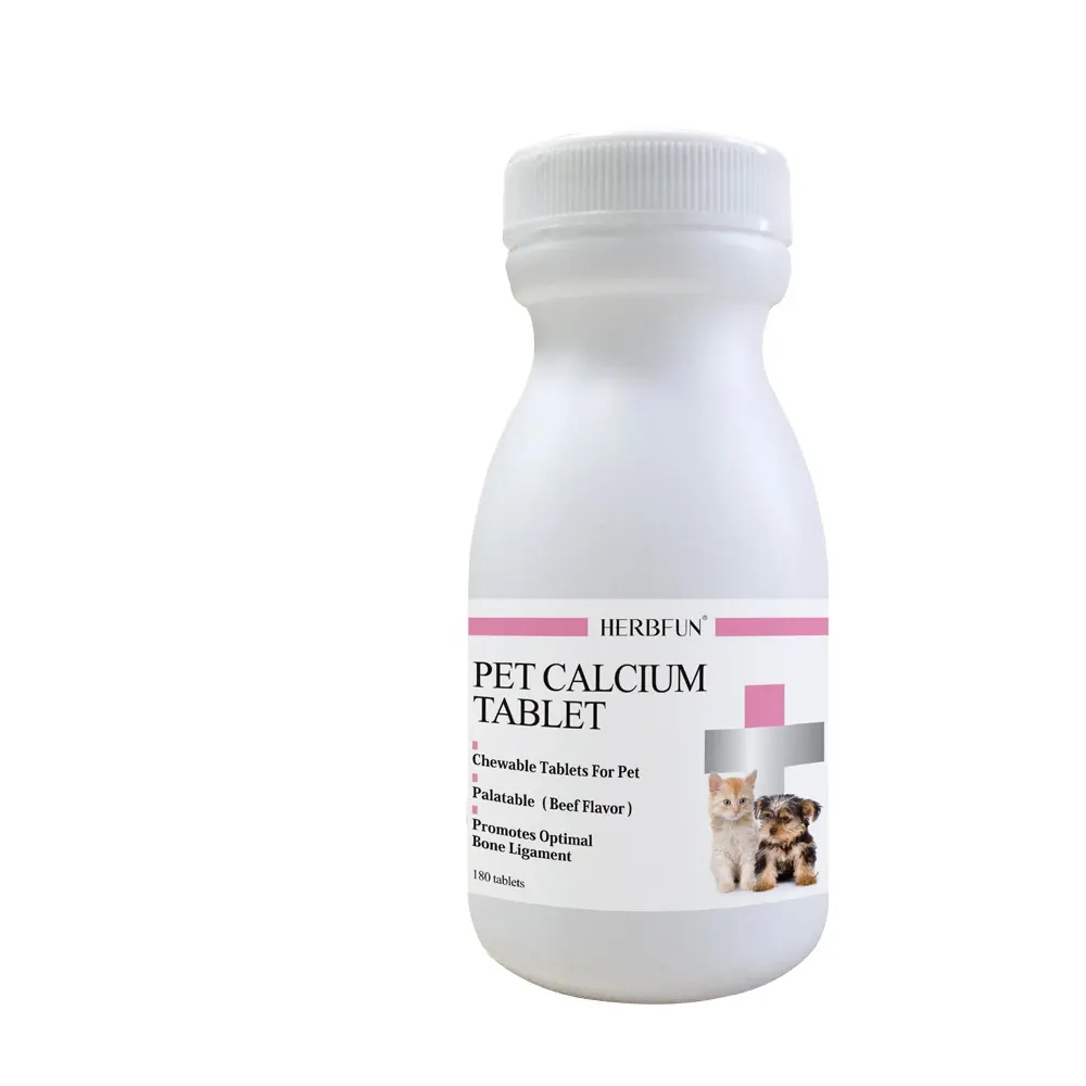 Suplemen nutrisi hewan peliharaan tablet kalsium anjing suplemen kalsium tulang kuat untuk anjing