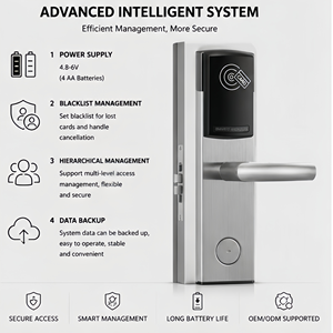 Serrure de porte intelligente électronique RFID professionnelle en acier inoxydable pour hôtel et appartement - Product Image 5
