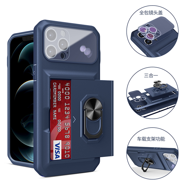 New Product Multifunction TPU PC Wallet Card Slots Ring Kickstand Magnetic Phone Case Cover for MOTO Edge 40 Pro