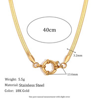 Bijoux simples classiques en acier inoxydable sans ternissement collier chaîne plaqué or 18 carats étanche printemps bouton pendentif collier