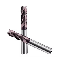 Fraise à rayonner CNC en acier au tungstène, queue en acier, 2/4 dents, revêtement AITiN, haute précision, 65HRC, outils de coupe pour surfaces