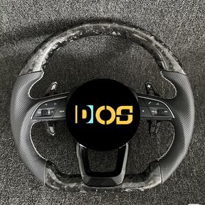 Volant <span class=keywords><strong>sport</strong></span> en cuir et fibre de carbone S-Line avec bouton de démarrage DOS pour <span class=keywords><strong>Audi</strong></span> Q8 SQ8 A3 A4 B9 A5 B8 A6 C7 A7 S3 S4 RS3 RS5 RS7 RS6 - Product Image 3