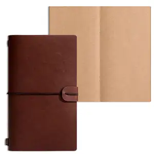 Vintage Travel Notebooks Custom PU Leather Journals Retro Refillable Travelers Writing Notebook and Card Holders for Men Women