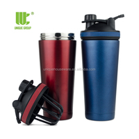 Unique Group Nouveau couvercle hermétique 24oz bouteille shaker de poudre de protéine isolée sous vide en acier inoxydable