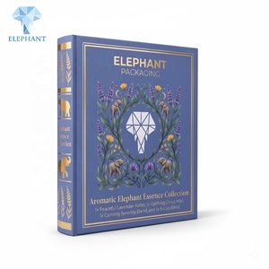 กล่องบรรจุภัณฑ์น้ำหอมแบบหนังสือพิมพ์ลายทองสีม่วงแบบกำหนดเอง พร้อมกล่องแม่เหล็กใส่ขวดหยดน้ำมันหอมระเหย - Product Image 5