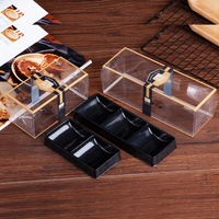 Conteneur à gâteau jetable DASHAN en plastique PET/RPET transparent, emballage blister rectangulaire personnalisable, qualité alimentaire, robuste
