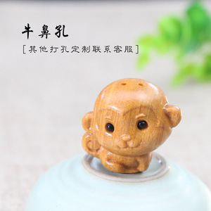 Creative Monkey Pendant Sandalwood Wood Round Cartoon Cute <b>Keychain</b> Phone Chain Gift Decor Accessory - Product Image 4