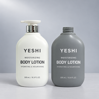 Flacon pompe ovale en PET givré de 500 ml, pompe électro-plaquée pour lotion corporelle, crème pour les mains, emballage cosmétique, logo personnalisé