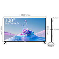 ASANO Tv pintar Led, 100 inci Panel televisi Led Android dengan kaca Tempered Model 4k Uhd Tv dengan Wifi televisi pintar