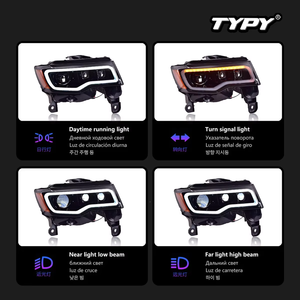 ไฟหน้ารถยนต์ TYPY สำหรับ Jeep Grand Cherokee ปี 2014-2021 หลอดไฟ LED สำหรับรถยนต์ ไฟวิ่งกลางวัน ไฟเลี้ยวแบบไดนามิก อุปกรณ์ตกแต่งรถยนต์ - Product Image 3