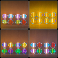 Luz LED COB Vintage de 200W con Anillo Interior Ámbar de 4x40W LED RGBW/Verde, Iluminación de Efectos DMX512 para Bares, Salones y Salas de Eventos