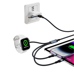 <span class=keywords><strong>Cable</strong></span> de Datos Trenzado de <span class=keywords><strong>2</strong></span> a 3 Hilos con Carga Súper Rápida de 100W y Carga Inalámbrica para Relojes, Compatible con iPhone, HUAWEI, Relojes Inteligentes y Tablets - Product Image 3