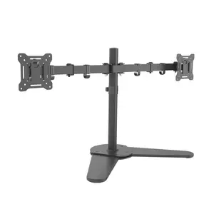 13 to 27 inch Dual Screens Monitor Stand, Free Standing Adjustable Desk Mount