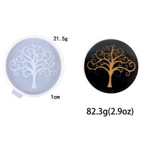 Moldes de fundición de resina hechos a mano para adornos decorativos DIY estilo Ins molde de posavasos de árbol de la vida de silicona 9319-3 - Product Image 2