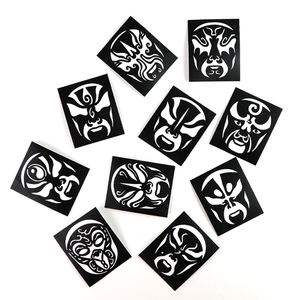 GP Private Logo chino tradicional Beijing <span class=keywords><strong>Opera</strong></span> PVC autoadhesivo pintura plantilla transferencias temporales para impresión de arte corporal DIY - Product Image 5