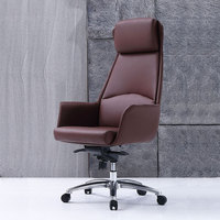 Chaise de bureau exécutive moderne, mobilier de bureau de luxe, chaise de bureau pivotante en cuir ergonomique