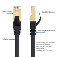 40gbps 2000Mhz Câble Réseau Cat8 15 Mètres Chat 8 Câble Ethernet 50ft Cat8 Câble