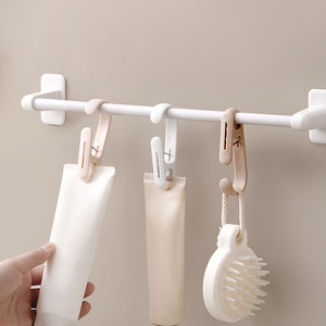Multifunctional <b>Hook</b> <b>Clip</b> Wall Mounted Storage Organizer Punch Free Double Headed Long Tail <b>Clip</b> For Kitchen Bathroom - Product Image 1