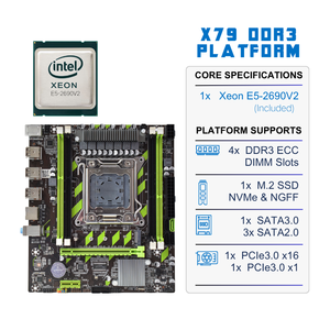 NUEVO Kit de Placa Base para PC de Escritorio X79, Combo con CPU <span class=keywords><strong>Intel</strong></span> <span class=keywords><strong>Xeon</strong></span> <span class=keywords><strong>E5</strong></span> <span class=keywords><strong>2690</strong></span> <span class=keywords><strong>V2</strong></span> y RAM DDR3 ECC, Producto Nuevo, Placa Madre X79 - Product Image 1