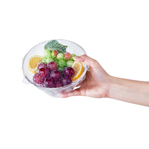 6 Tapas Elásticas de Silicona Reutilizables para Almacenamiento de Alimentos, Aptas para Microondas, Transparentes, Selladas, para Mantener la Comida Fresca en la Cocina - Product Image 1
