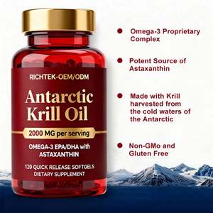 שמן קריל אנטארקטי טהור פרימיום, מותג פרטי, בעל תעודת חלאל, נבדק למתכות כבדות, אומגה <span class=keywords><strong>3</strong></span> אנטארקטי, 100% שמן קריל, כמוסות רכות - Product Image 3