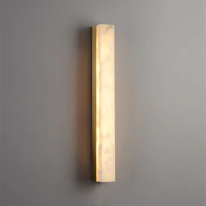 Small Rectangle Light Switch All Copper Warm Light Long Sconce Light Hotel TV Porch Staircase ...
