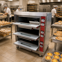 Nouveau four à pizza et à pain électrique commercial à 3 niveaux, en acier inoxydable, commande numérique, portable
