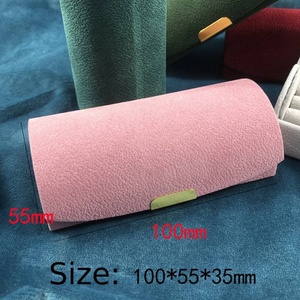 Wholesale Velvet Vintage Travel Jewelry Box Arched Flip <b>Top</b> Button Closure Storage Box for Rings <b>Earrings</b> Necklaces 10x5.5x3.5cm - Product Image 3